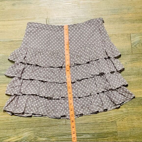 International Concepts INC Silk Beige Ivory Polka Dot Ruffle Tier Skirt 4 - Picture 4 of 5